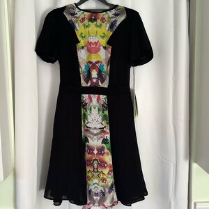 Prabal Gurung For Target Floral Orchid Dress Black 2. NWT. Cap sleeves